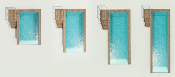 Estrutura de aço de chapa composta FRP Painéis laterais acrílicos opcionais para parque aquático de piscina