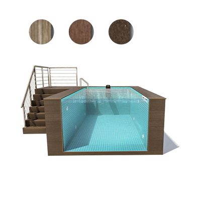 Piscina pré-fabricada no quintal com design infinito e bomba de ar