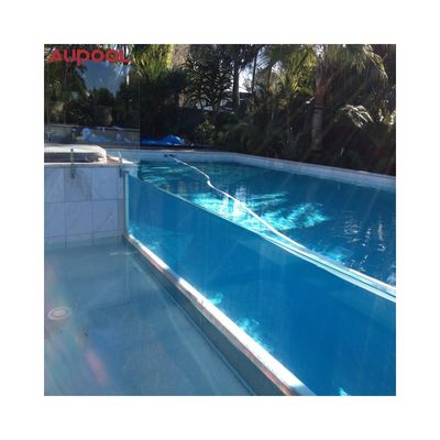 Piscina de vidro acrílico retangular de alta transmissão de luz para hotéis subterrâneos