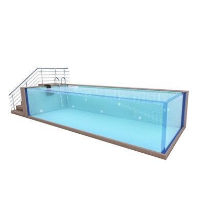 Piscina exterior modular sem fim com gerador de cloreto de sal