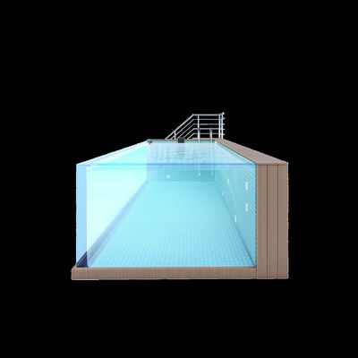 Piscina exterior modular sem fim com gerador de cloreto de sal