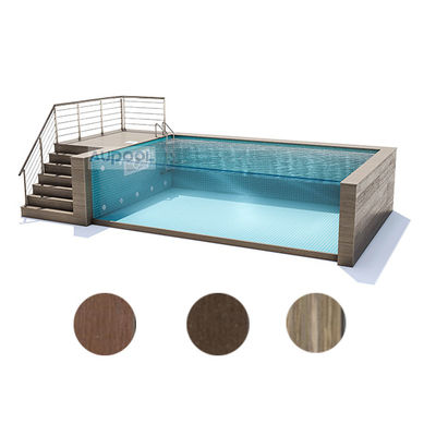 Piscina pré-fabricada de parede de vidro personalizada transparente para construtores de piscinas modulares no quintal
