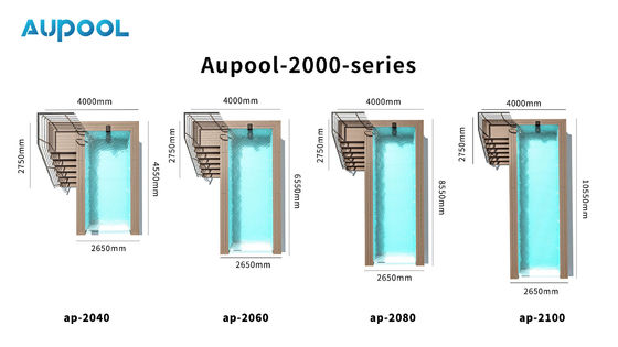 2080 Piscina de fibra de vidro acrílico transparente acima do solo com fácil instalação