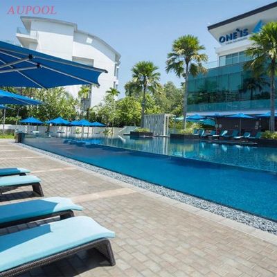 Piscina para pátio traseiro Transmissão de luz acrílica infinita Spa de natação de fibra de vidro transparente