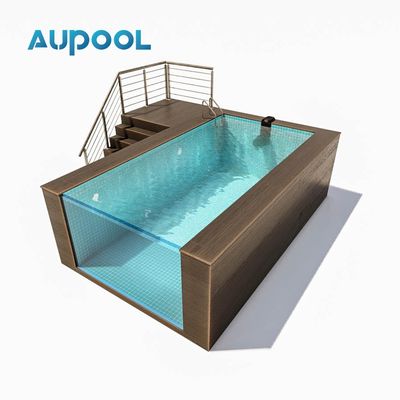 20Ft Container Pré-fabricado Portátil Piscina Familiar com Lucite Acrílico e Densidade 1,2g/cm3