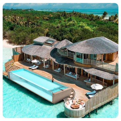 Sistema de purificação de água de piscina integrada para o Water Villa Resort