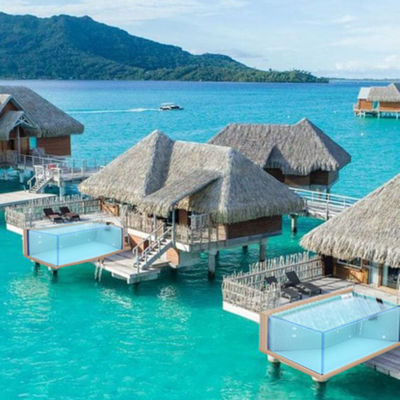 Sistema de purificação de água de piscina integrada para o Water Villa Resort