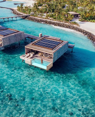 Piscina modular de fibra de vidro transparente e personalizável acima do solo para o Trendy Island Resort Villa