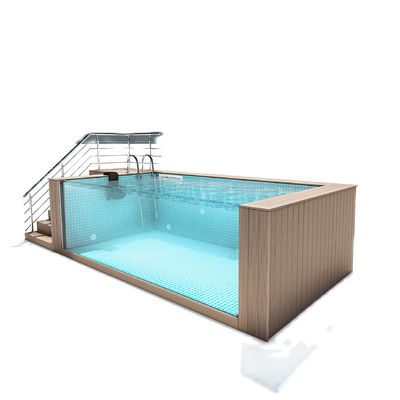 Villa de água Piscina Spa sem fim com grande placas de fibra de carbono e acrílico transparente