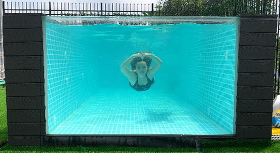 Painel acrílico personalizado Espessura de fibra de carbono vidro pátio traseiro piscina subterrânea