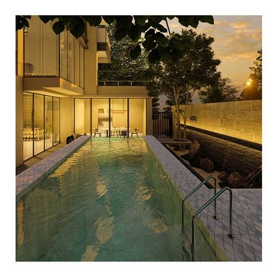 Painel de acrílico personalizado Espessura Cor de café Fibra de vidro Pavilhão traseiro Sky Lap Design de piscina