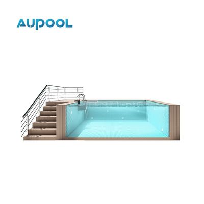 Piscina pré-fabricada familiar com janela de painel acrílico transparente