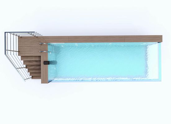Balcão Jardim Rectângulo de aço inoxidável painel acrílico Janela piscina para jardim ao ar livre