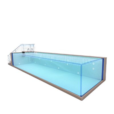 Esportes familiares piscina acima do solo com janela de painel acrílico e construção de aço inoxidável