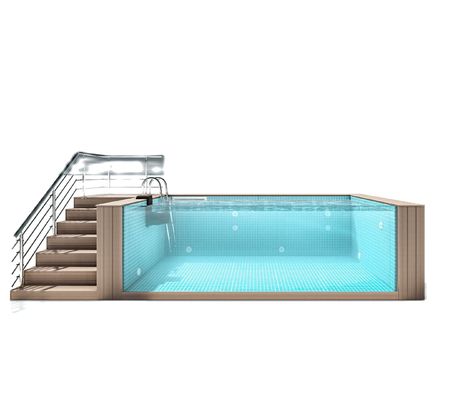 Esportes familiares piscina acima do solo com janela de painel acrílico e construção de aço inoxidável