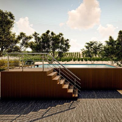 Tabuleiro de plástico de madeira acrílica cor Piscina privada de luxo para relaxar ao ar livre