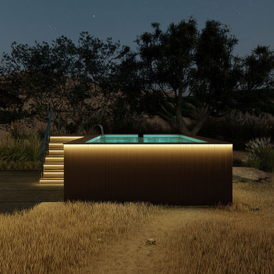 Tabuleiro de plástico de madeira acrílica cor Piscina privada de luxo para relaxar ao ar livre