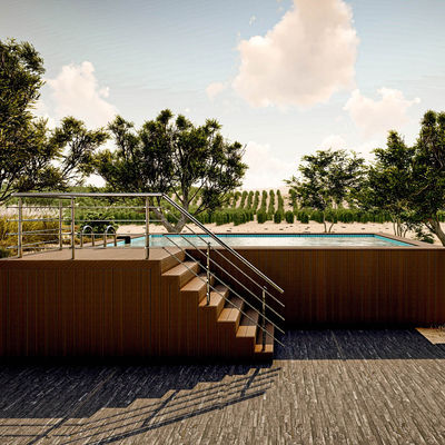 Piscinas de contêineres pré-fabricadas de chapas de aço compostas e FRP