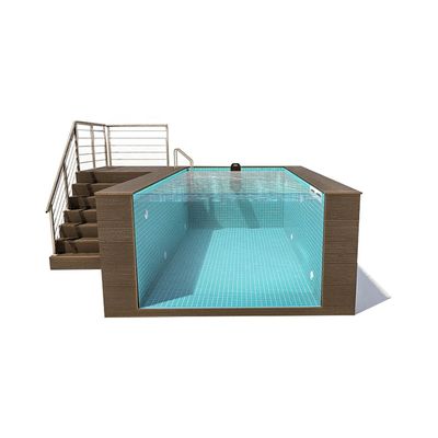 Piscina pré-fabricada de fibra de vidro de alta transmissão luminosa para recreação ao ar livre