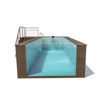 Piscina pré-fabricada de fibra de vidro de alta transmissão luminosa para recreação ao ar livre