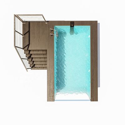 Piscina pré-fabricada de fibra de vidro de alta transmissão luminosa para recreação ao ar livre