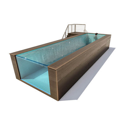 Piscina exterior acima do solo com montagem rápida e janela acrílica
