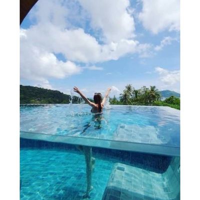 Janela de painel de piscina acrílica clara personalizada para piscina familiar