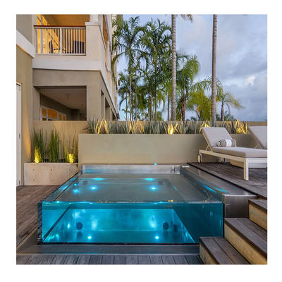 Folha de vidro acrílico de 50 mm personalizada de alta transmissão de luz para piscina e aquário