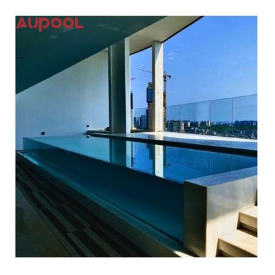 Design moderno 8 metros Jets Surf Massagem corporal Spa de natação com painéis acrílicos infinitos