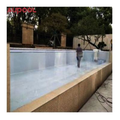Janela de piscina acrílica pré-fabricada exterior com proteção UV e design de transbordamento