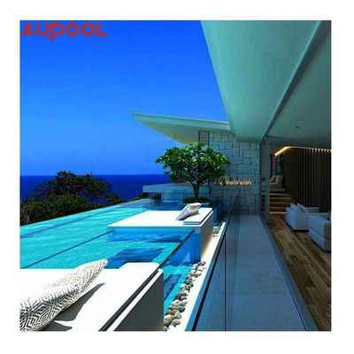 Janela de piscina acrílica pré-fabricada exterior com proteção UV e design de transbordamento