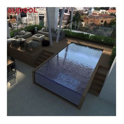 Janela de piscina acrílica pré-fabricada exterior com proteção UV e design de transbordamento