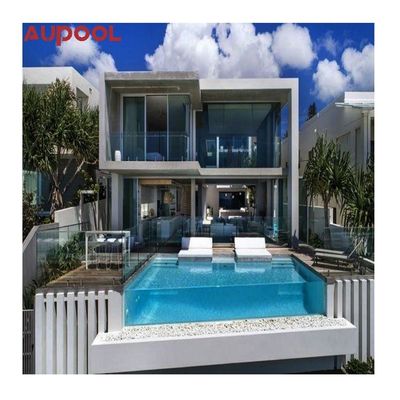 Janela de piscina acrílica pré-fabricada exterior com proteção UV e design de transbordamento