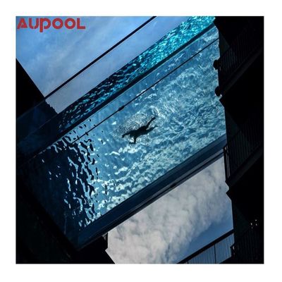 Janela de piscina acrílica pré-fabricada exterior com proteção UV e design de transbordamento