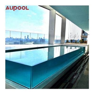 Folha de vidro acrílico transparente de luxo durável para piscinas e aquários de peixes