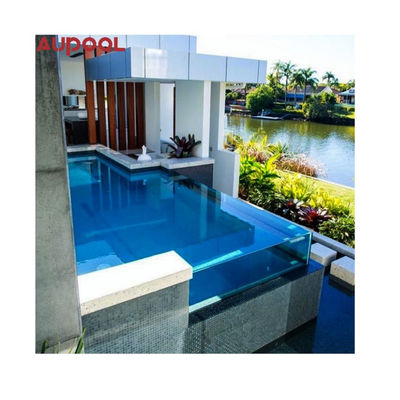 Container de piscina Folha de plexiglás acrílico para design de piscina infinita ao ar livre