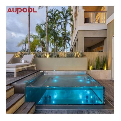 Container de piscina Folha de plexiglás acrílico para design de piscina infinita ao ar livre