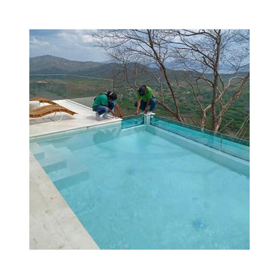 Pedido do cliente folha de acrílico de plexiglás para casa de praia aconchegante piscina exterior