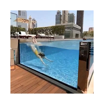 Venda direta de folha acrílica de aquário de peixe retangular personalizada para piscina interna