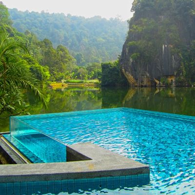 Temporada de natação AUPOOL Piscina acrílica transparente com janela e spa