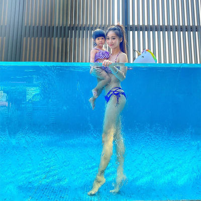 Piscina acrílica com construção de vidro acima do solo e espessura 30 mm-950 mm