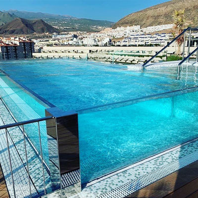 Piscina acrílica com construção de vidro acima do solo e espessura 30 mm-950 mm