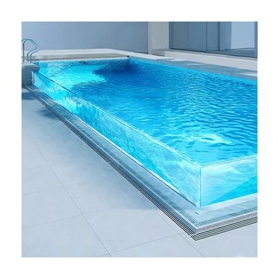 Serviço de corte Aupool Vila de vidro transparente de lado piscina para quintal do hotel