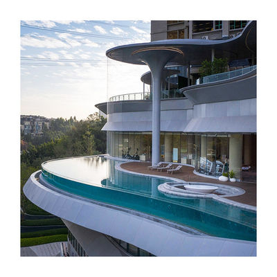 Design de piscina de vidro transparente suspenso acrílico Aupool com painel acrílico PMMA