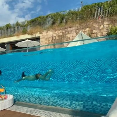 Demandas do cliente piscina acrílica para Aupool Outdoor Homestay transparente claro