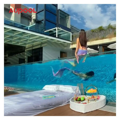 Piscina de fibra de vidro com bordo de bronzeamento de tamanho personalizado