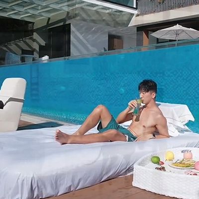 Container de parede de piscina acrílica transparente para instalação ao ar livre