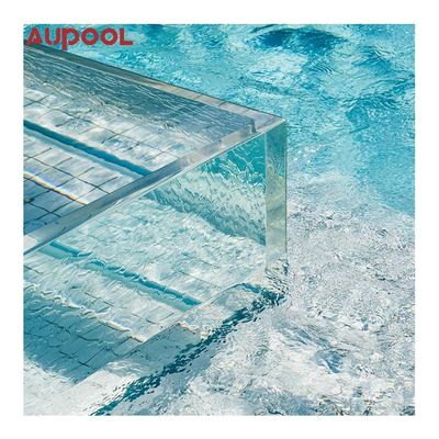 Fibra de vidro acrílica acima do solo piscina para experiência de oceanário de luxo ao ar livre