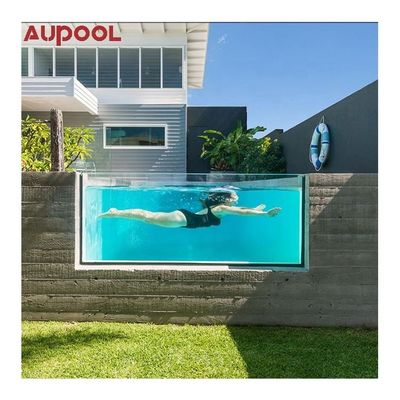 Piscina de vidro acrílico de alta dureza de superfície em contentor de transporte pré-fabricado