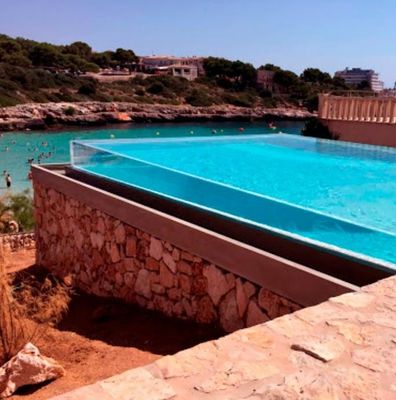 Material de construção Piscina de plástico transparente de plexiglás para natação ao ar livre
